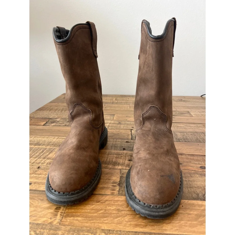 Red Wing 4436‎ Mens Waterproof Metatarsal Guard Pull On Work Boots Brown 7.5 D
